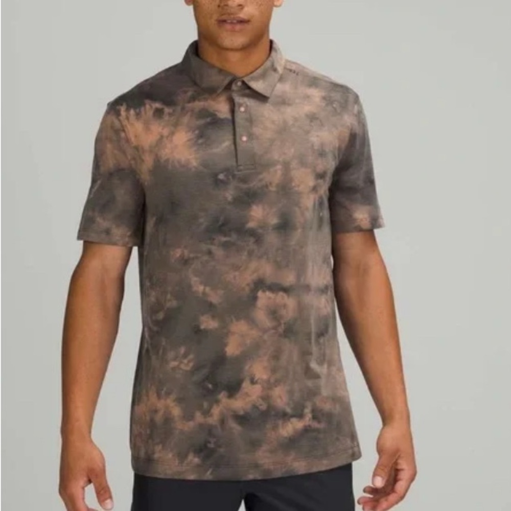 lululemon athletica Black and Tan Polo Shirt